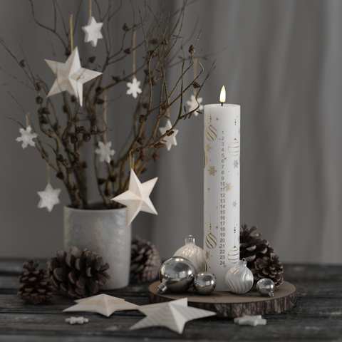 LED Kalenderkerze - Gold